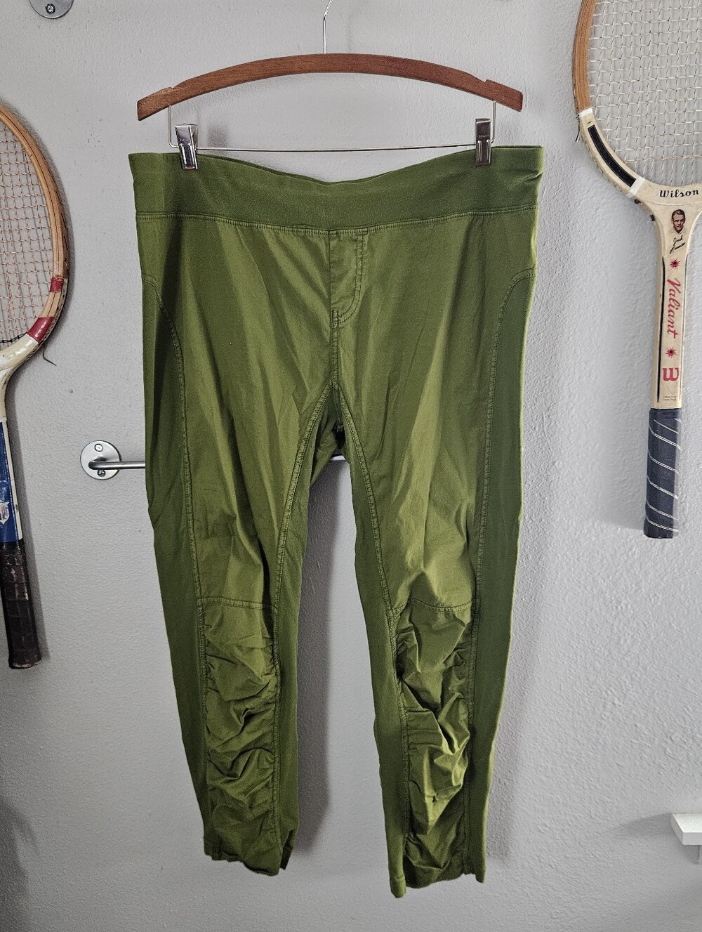 Wearables Jetter Leggings Ruched Green Cotton Stretch Blend XL